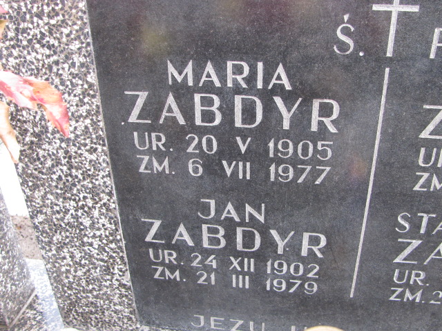Jan Zabdyr 1902 Gdów - Grobonet - Wyszukiwarka osób pochowanych