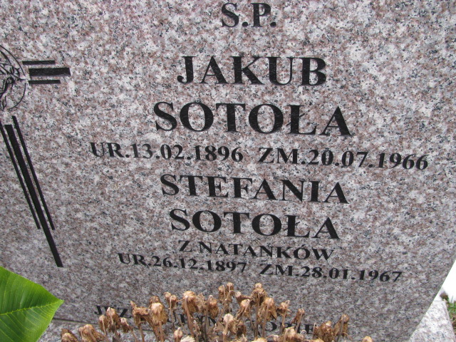 Stefania Sotoła 1897 Gdów - Grobonet - Wyszukiwarka osób pochowanych